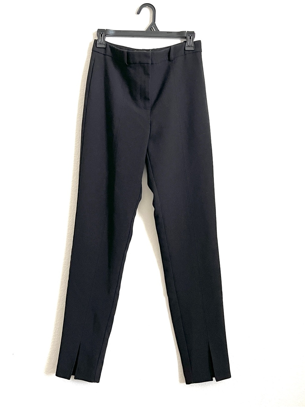 MNG black trouser pants, slit hem, Size 6, work to weekend